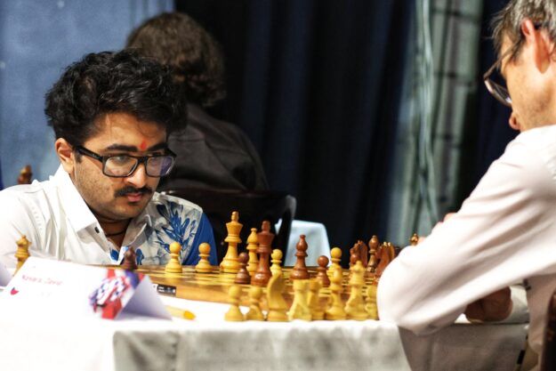GM Aditya Mittal and GM David Navara at the board at Chess Slovak Open 2026 in Skalica GM Aditya Mittal and GM David Navara at the board at Chess Slovak Open 2026 in Skalica