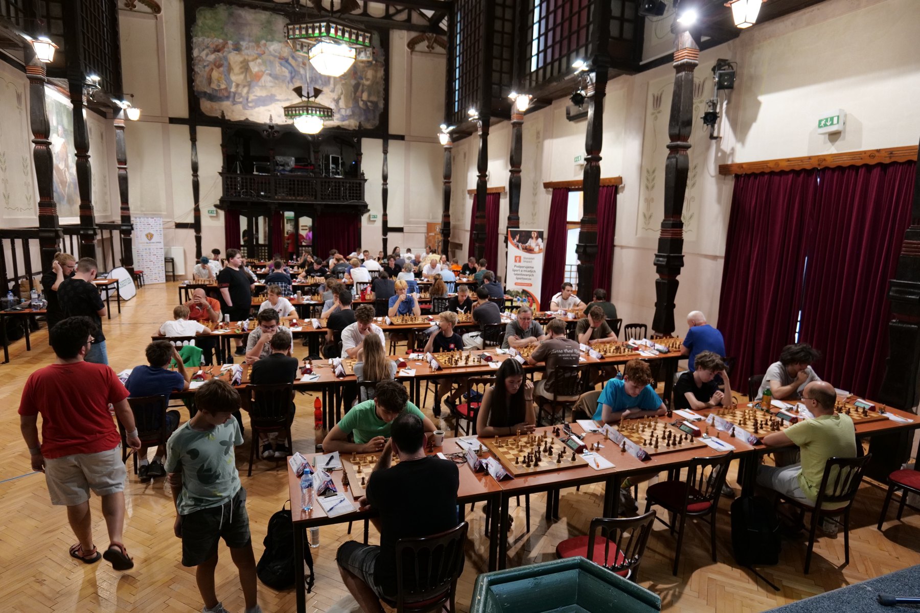 Playing hall of the House of Culture in Skalica during the open tournaments of Chess Slovak Open 2026