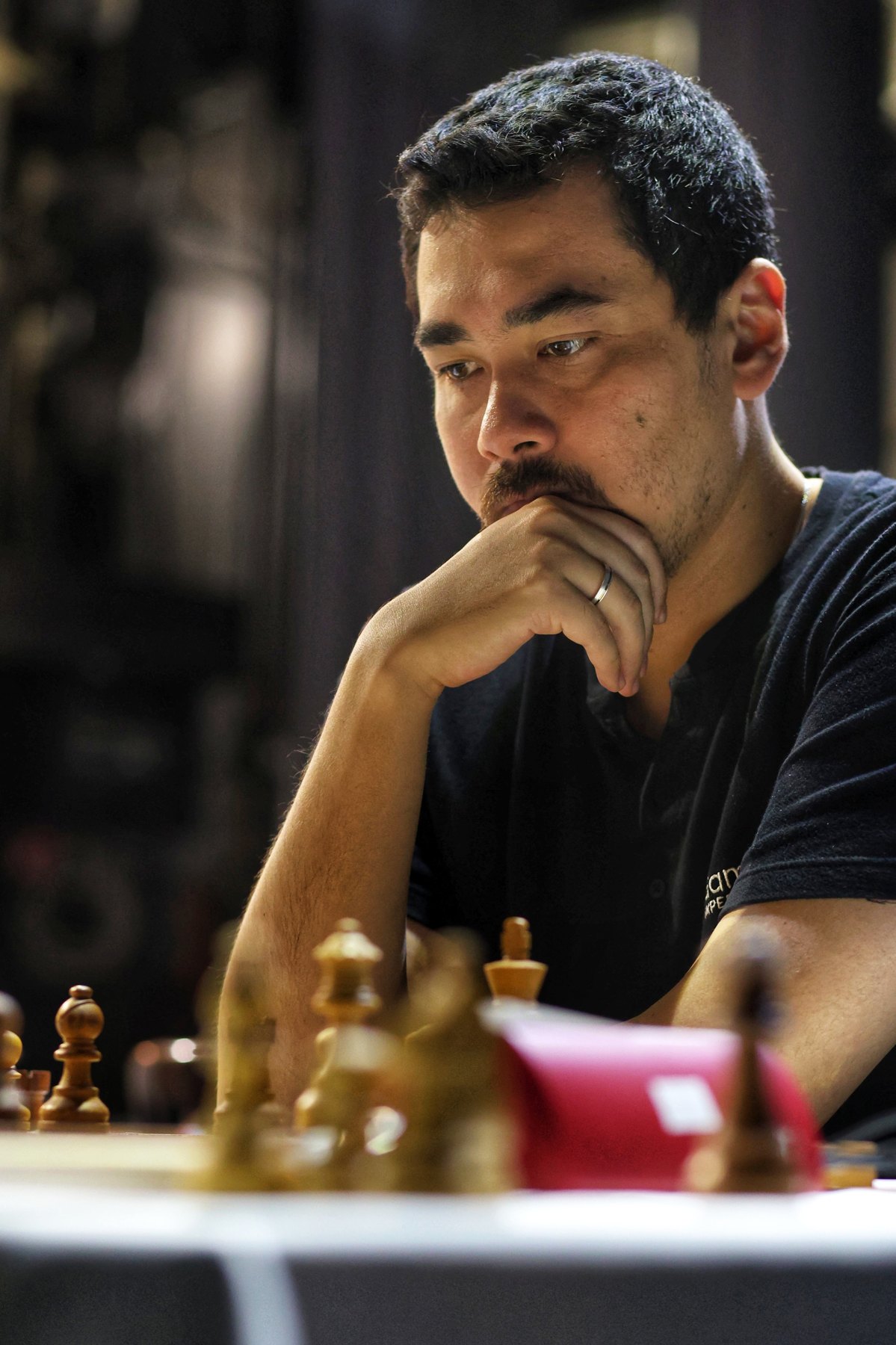GM Alexandr Fier at the board at Chess Slovak Open 2026 in Skalica